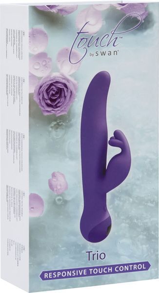 Фиолетовый вибратор-кролик Touch by SWAN - Trio, сенсорное управление, ротация, диаметр 3,8 см SO7767 фото