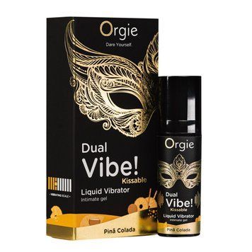 Рідкий вібратор Orgie Dual Vibe! Pina Colada Kissable Liquid Vibrator, 15 мл SX1498 SafeYourLove