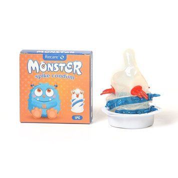 Насадка на член Recare Blue Monster Spike Condom (презерватив з вусиками та спіраллю шипів) SX3341 SafeYourLove