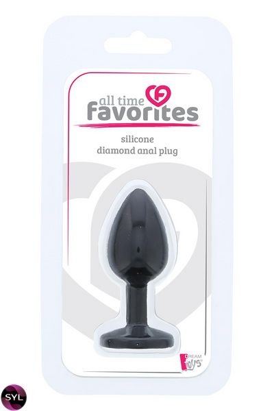 Анальна пробка ALL TIME FAVORITES SILICONE DIAMOND PLUG, Черный DT21685 SafeYourLove