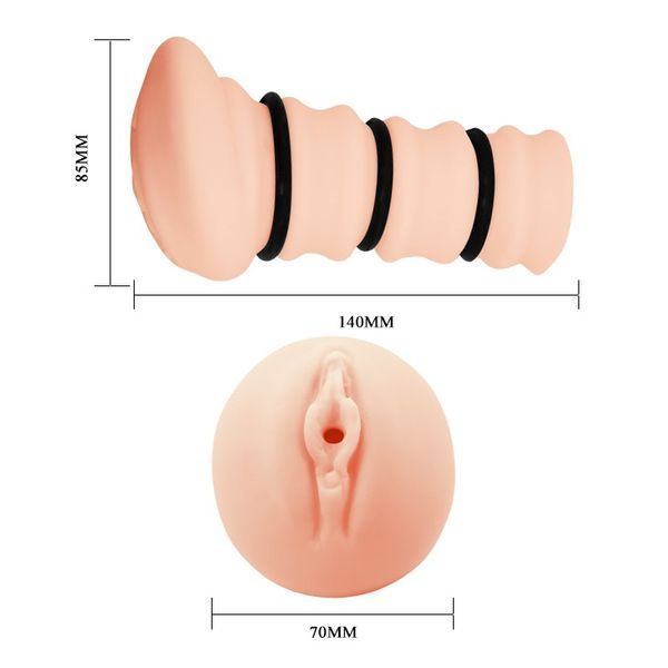 Мастурбатор вагіна реалістична з кільцями Crazy Bull Masturbator Vagina CB66030218 SafeYourLove