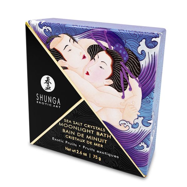 Sól do kąpieli Shunga Moonlight Bath – Owoce Egzotyczne (75 g), sól z Morza Martwego, olejki aromatyczne