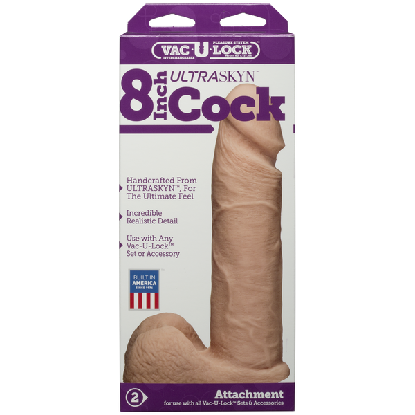 Фалоімітатор Doc Johnson Vac-U-Lock - 8 Inch ULTRASKYN Cock White, діаметр 5,1 см SO1561 SafeYourLove