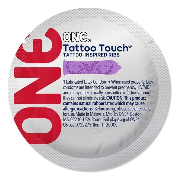 Набір презервативів ONE Tattoo Touch, 100 шт, з рельєфом у вигляді тату, 3 різновиди, паковання-тубус SX0734 SafeYourLove