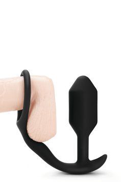 Анальна пробка з ерекційним кільцем Snug & Tug B-Vibe, силіконова BV-018 BLK SafeYourLove