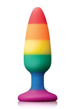 Радужная анальная пробка COLOURFUL LOVE RAINBOW ANAL PLUG MEDIUM DT21743 фото