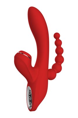 Потрійний вібратор із вакуумною стимуляцією Dream Toys RED REVOLUTION ANNA DT21991 SafeYourLove