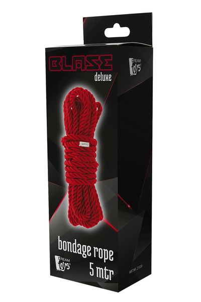 Мотузка для бондажа BLAZE DELUXE BONDAGE ROPE 5M RED, Червоний DT21528 SafeYourLove