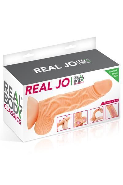 Фалоімітатор із рухомою крайньою плоттю Real Body — Real JO, діаметр 4 см, TPE SO1888 SafeYourLove