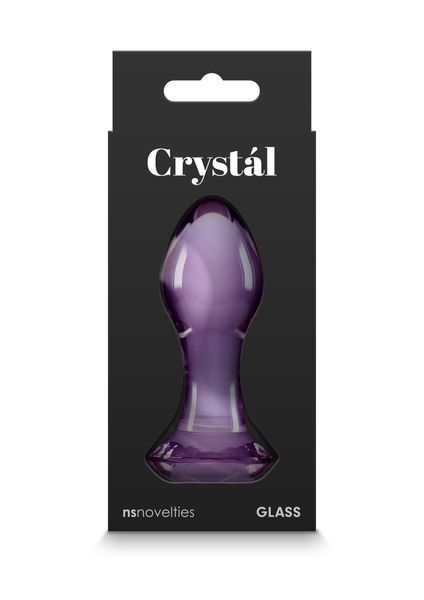 Glass anal plug NS Novelties Crystal, purple