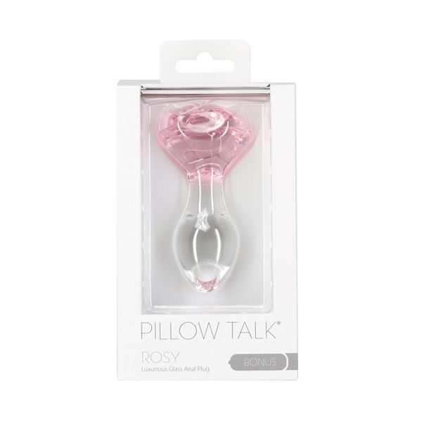 Glass anal plug Pillow Talk Rosy Luxurious Glass Anal Plug, ⌀3.3 cm, vibrating ball as a gift