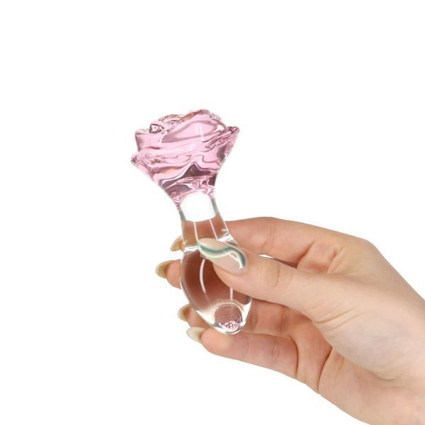 Glass anal plug Pillow Talk Rosy Luxurious Glass Anal Plug, ⌀3.3 cm, vibrating ball as a gift