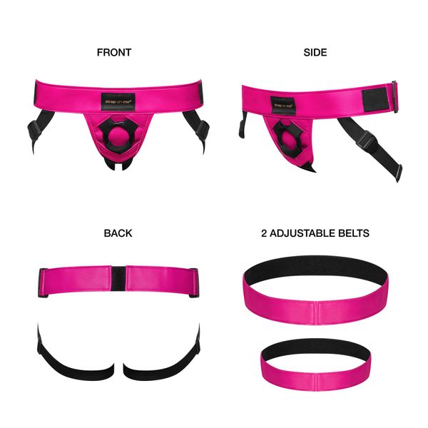 Труси для страпона Strap-On-Me Leatherette Harness Curious Fuchsia SO7813 SafeYourLove