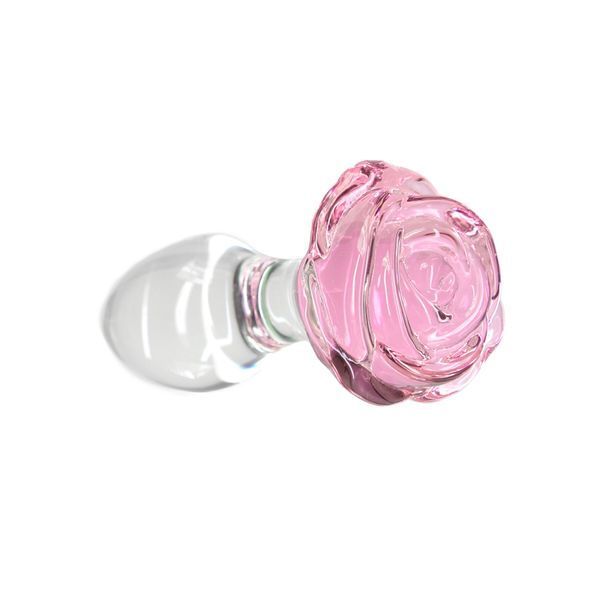 Glass anal plug Pillow Talk Rosy Luxurious Glass Anal Plug, ⌀3.3 cm, vibrating ball as a gift