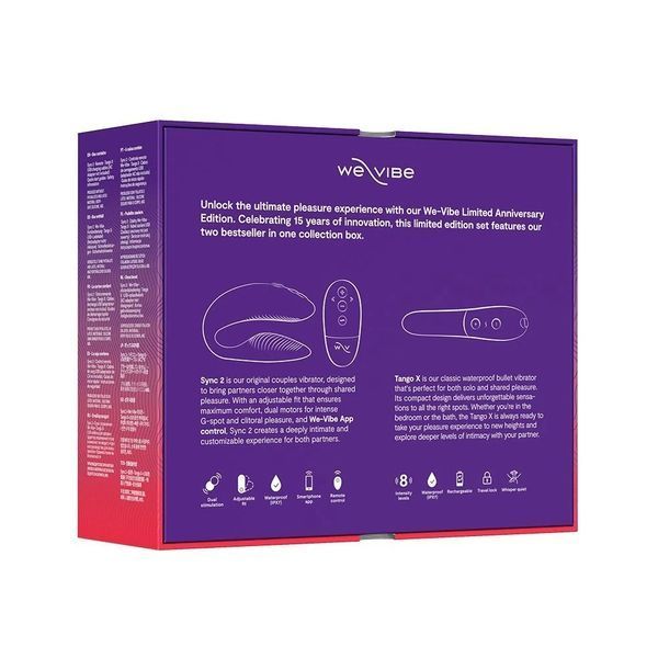 Набір секс-іграшок вібратор для пар Sync 2 та віброкуля Tango X We-Vibe Limited Anniversary Edition 23755/SN901SG9 SafeYourLove