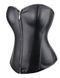 Star Night Sexy Leather Zipper Corset with Lace-Up, XS (without box), Black