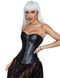 Star Night Sexy Leather Zipper Corset with Lace-Up, XS (without box), Black