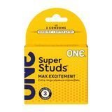 Презервативы ONE Super Studs, 3 шт, с точечным рельефом, со смазкой, упаковка &mdash; картонная коробка SX0782 фото Safeyourlove