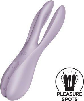 Fioletowy satisfyer Threesome 2 Fioletowy wibrator łechtaczkowy, 3 elastyczne palce, 3 silniczki