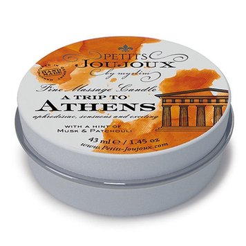 Świeca do masażu Petits Joujoux - Athens - Piżmo i Paczula (43 ml) z afrodyzjakami