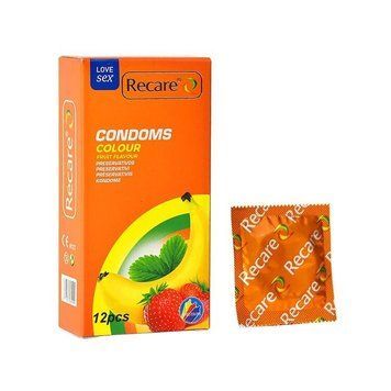 Презервативи Recare Color Fruit Flavour Condoms 12 шт, аромати: м'ята, банан, полуниця SX3323 SafeYourLove