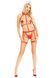 Choker Harness and Garters Leg Avenue 2PC Vegan Leather Nurse Harness Teddy and Headband Red, size M