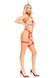 Choker Harness and Garters Leg Avenue 2PC Vegan Leather Nurse Harness Teddy and Headband Red, size M