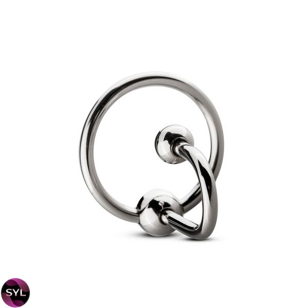 Уретральная вставка с кольцом Sinner Gear Unbendable - Sperm Stopper Solid, диаметр кольца 3,2см SO4622 фото