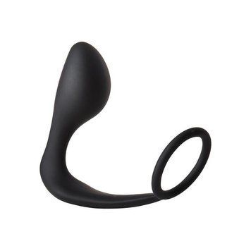Анальная пробка с эррекционным кольцом FANTASSTIC ANAL PLUG WITH COCKRING BLACK DT22003 фото