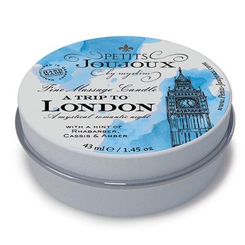 Świeca do masażu Petits Joujoux - London - Rabarbar, Cassis i Ambra (43 ml) z afrodyzjakami