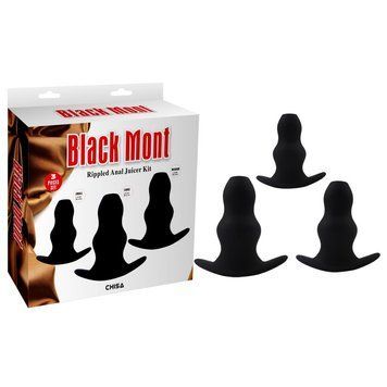 Chisa Black Mont Rippled Anal Juicer Kit, czarny