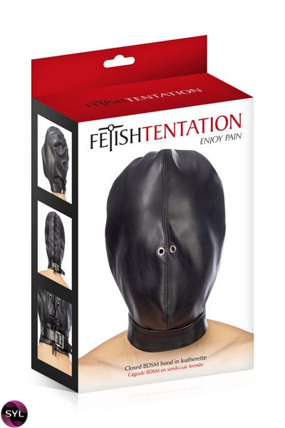 Капюшон для БДСМ Fetish Tentation Closed BDSM hood in leatherette SO4670 фото