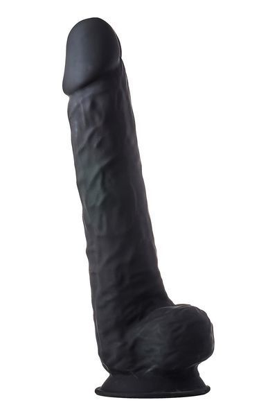 Фаллоимитатор гигантский реалистичный Dreamtoys Real Love на присоске с мошонкой, черный DT102110 фото
