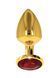 Anal plug metal golden L Butt Plug With Diamond Jewel Taboom, Gold