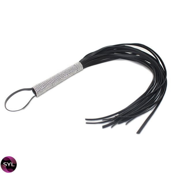 Флогер зі стразами DS Fetish Flogger diamond L black 292402085 SafeYourLove