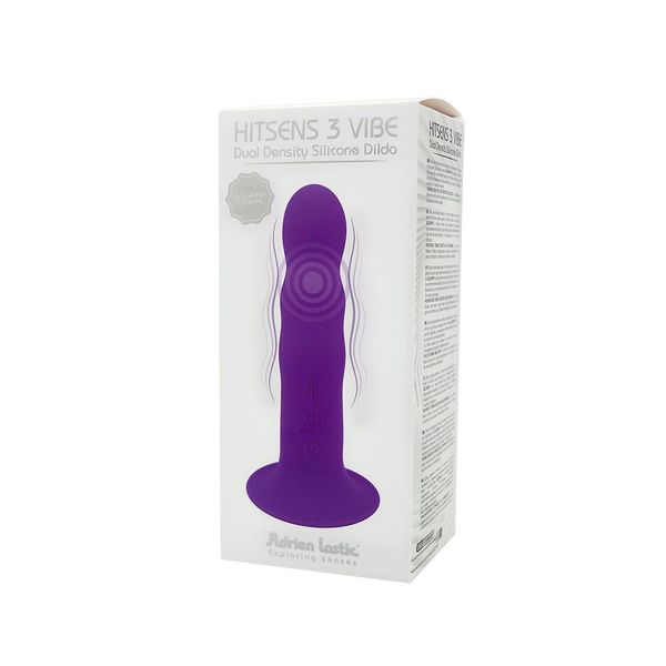 Двошаровий ділдо з вібрацією Adrien Lastic Hitsens 3 Purple, відмінно для страпона, діаметр 4 см, до SO5053 SafeYourLove