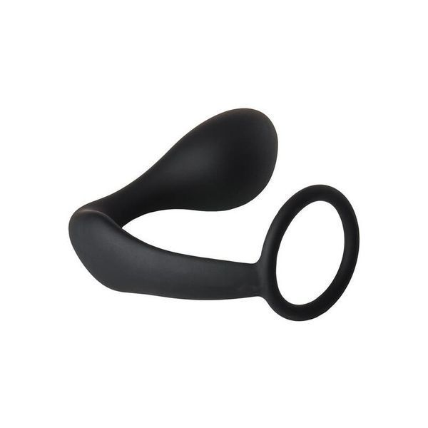 Анальная пробка с эррекционным кольцом FANTASSTIC ANAL PLUG WITH COCKRING BLACK DT22003 фото