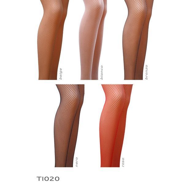 Fishnet tights without separate panties Passion TI020 (fishnet) type Cabaret, Black, 1/2