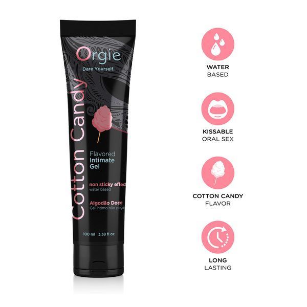 Water-based lubricant Orgie Lube Tube Cotton Candy, 100 ml, with the taste and aroma of cotton candy
