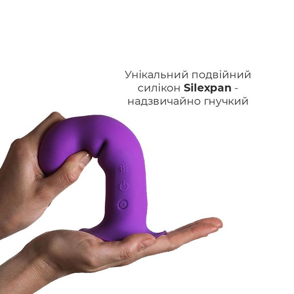 Двошаровий ділдо з вібрацією Adrien Lastic Hitsens 3 Purple, відмінно для страпона, діаметр 4 см, до SO5053 SafeYourLove