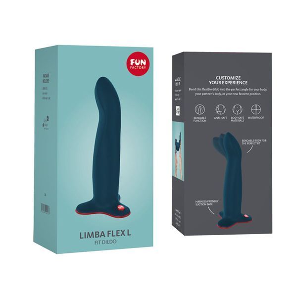Фалоімітатор Fun Factory LIMBA FLEX L, колір морської хвилі, гнучкий, з ефектом пам&rsquo;яті, підходить для точки G SX0996 SafeYourLove