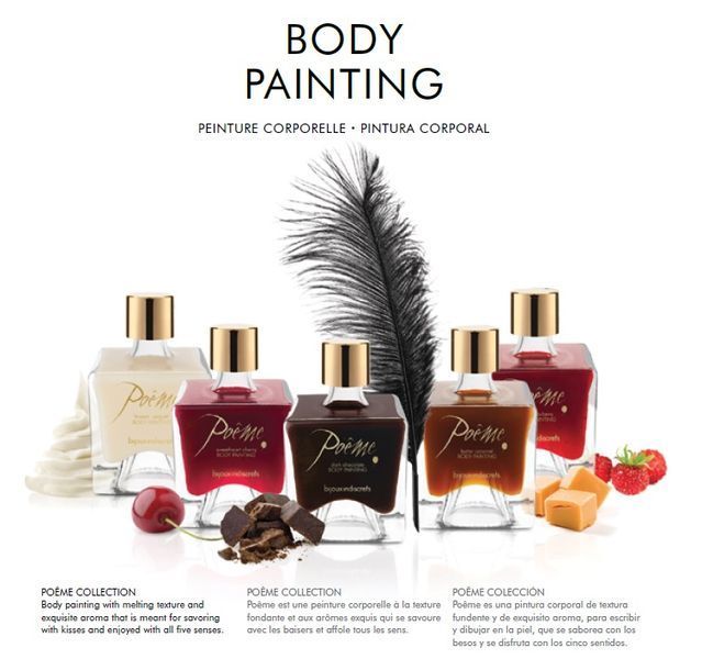 Bijoux Indiscret Poeme Edible Body Paint with Dark Chocolate Flavor, 50 ml