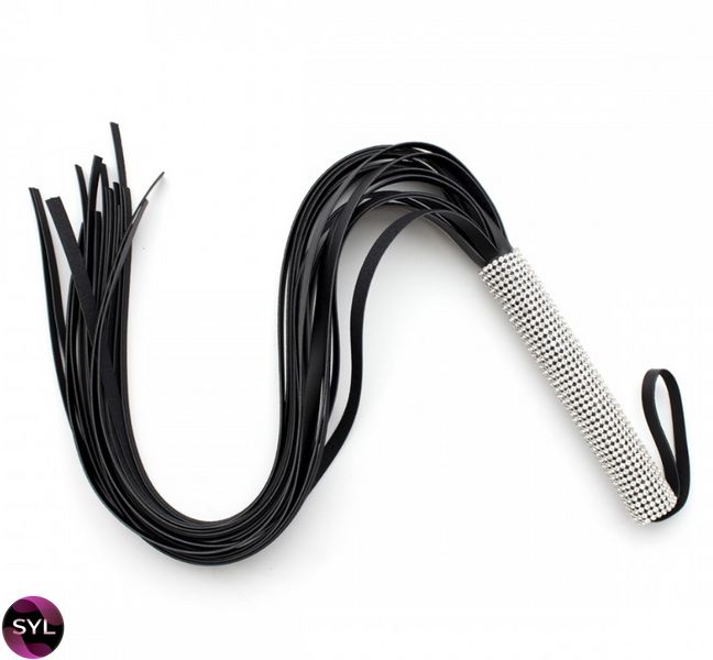 Флогер зі стразами DS Fetish Flogger diamond L black 292402085 SafeYourLove