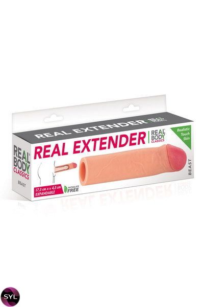 Насадка на член Real Body — Real Extender BEAST з відкритою головкою SO3719 SafeYourLove