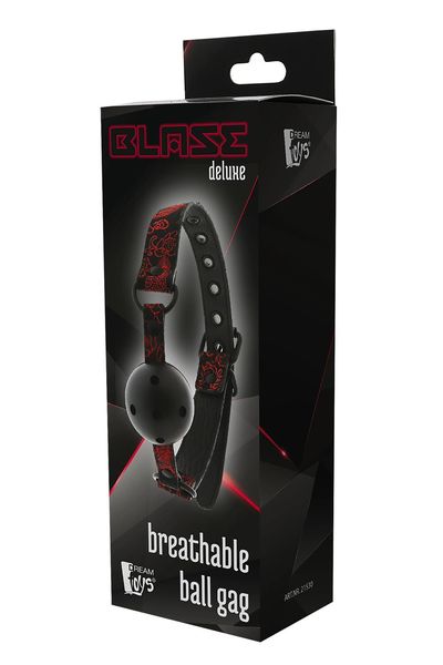 Кляп BLAZE DELUXE BREATHABLE BALL GAG, Червоний, Регульований DT21533 SafeYourLove