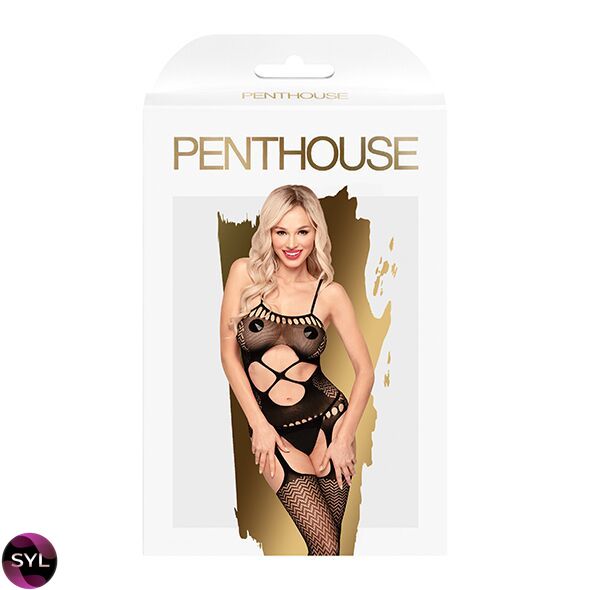 Бодістокінг з вирізом на животику Penthouse - Hot Nightfall Black S/L SO4396 SafeYourLove