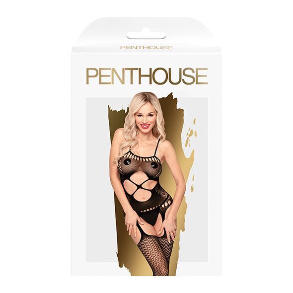 Бодистокинг с вырезом на животике Penthouse - Hot Nightfall Black SO4396 фото