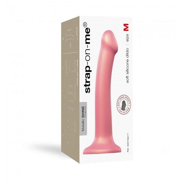 Насадка для страпону Strap-On-Me Mono Density Dildo Rose M, діам. 3,3 см, одношаровий силікон, гнучк SO3568 SafeYourLove