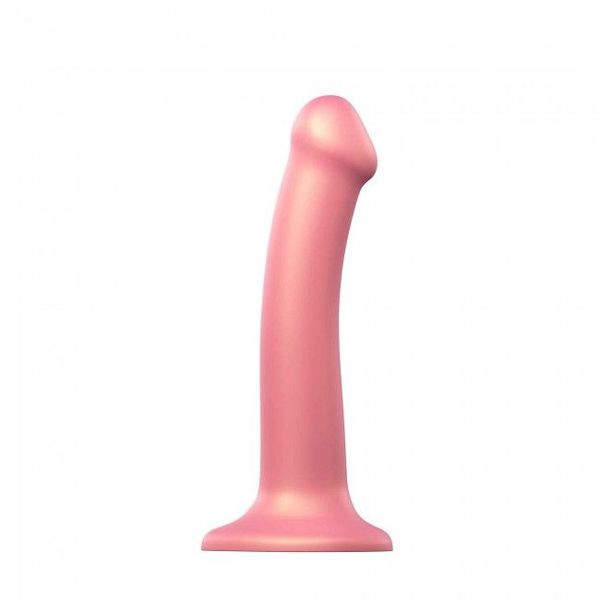 Насадка для страпону Strap-On-Me Mono Density Dildo Rose M, діам. 3,3 см, одношаровий силікон, гнучк SO3568 SafeYourLove