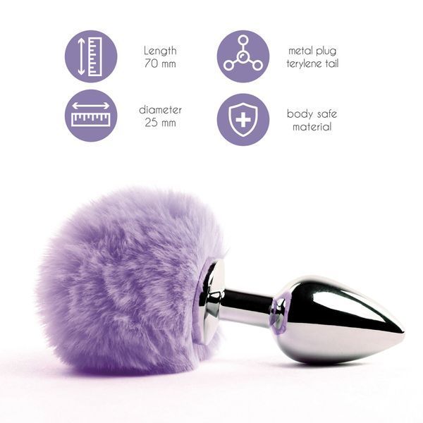 Anal plug FeelzToys - Bunny Tails Butt Plug, color Purple